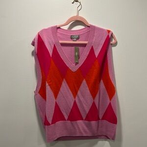 J. Crew Cashmere Argyle Sweater Vest